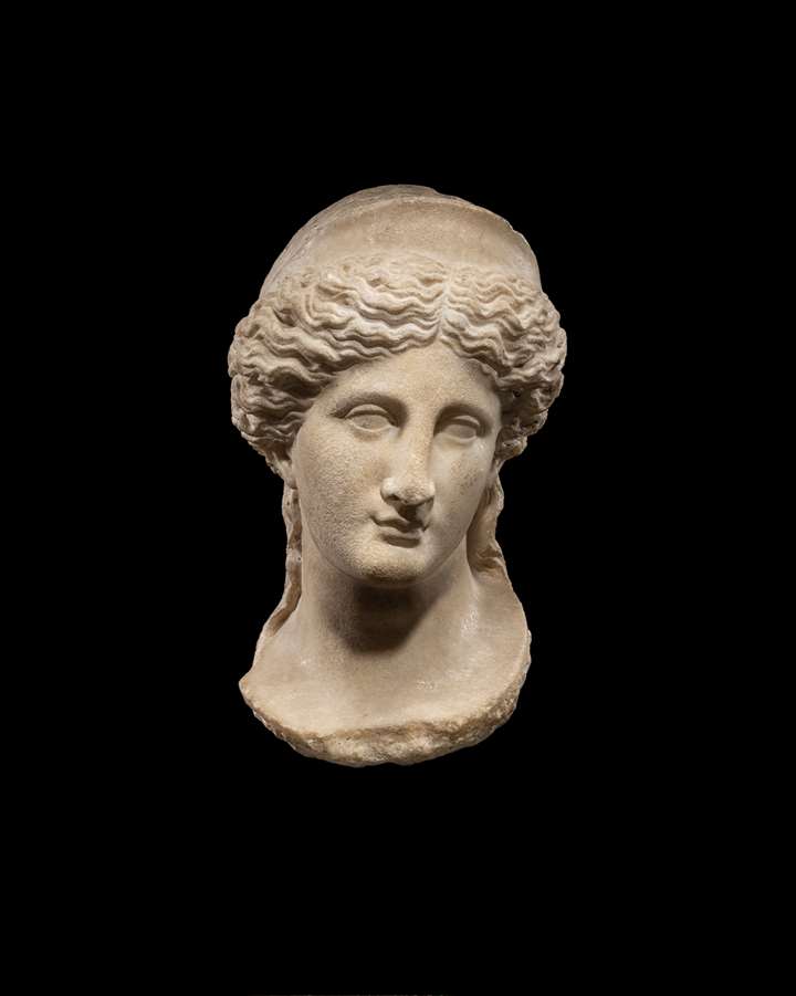 Roman head of the goddess Venus, with a diadem